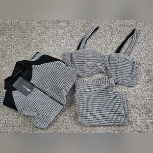 Fashion Nova Metallic Black 3-Piece Set